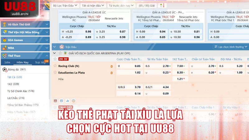 Kèo thẻ phạt tài xỉu là lựa chọn cực hot tại UU88
